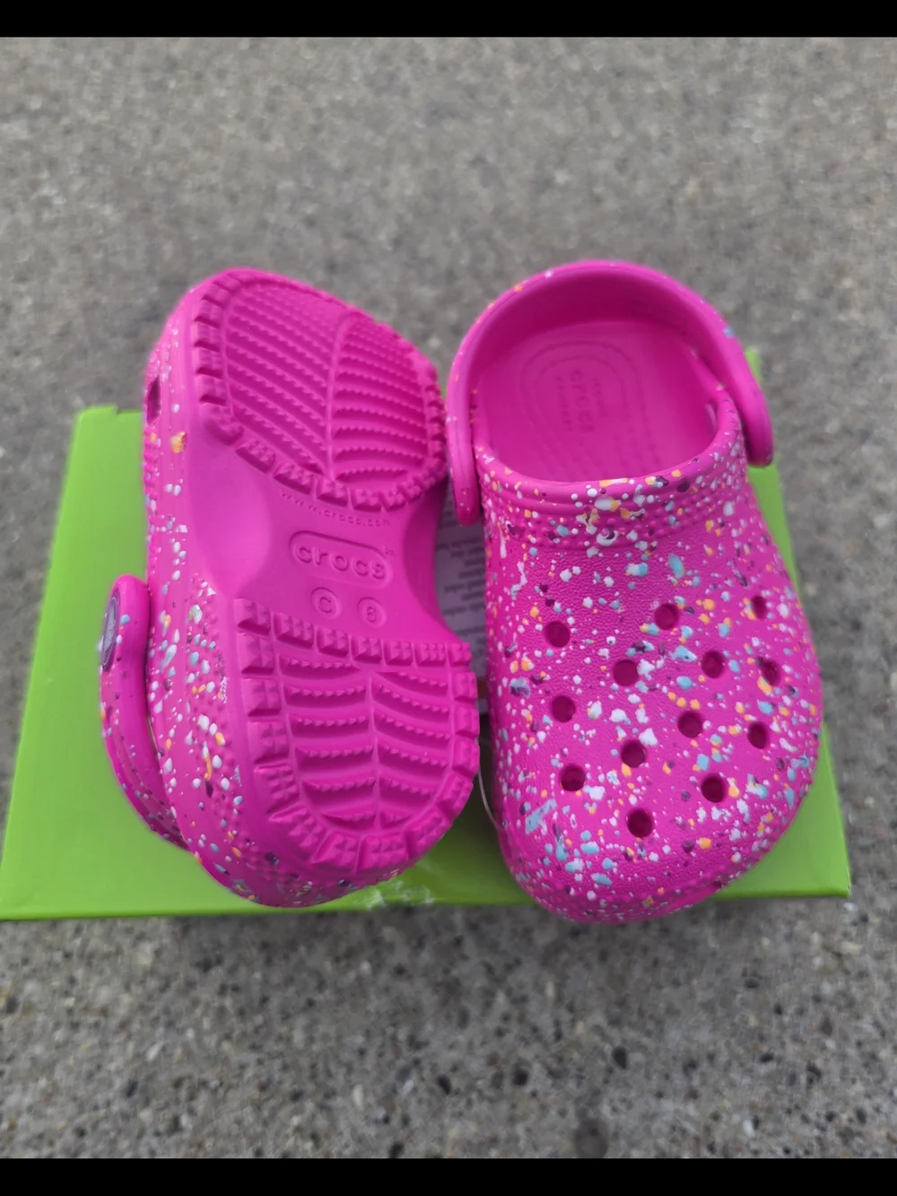 Kids Pink Glitter Foam Clogs Toddler Gilrs 6C